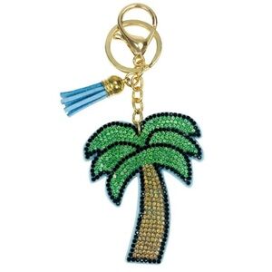 Rhinestone Palm Tree Keyring